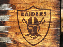 Load image into Gallery viewer, Las Vegas Raiders Football Team Wooden Flag, Man Cave Decor, American Sports Present