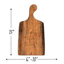 Load image into Gallery viewer, Laser Engraved Cherry Wood Cutting Board with Handle, Housewarming Gift