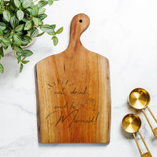 Load image into Gallery viewer, Personalized Cherry Wood Cutting Board, Live Edge Wedding Gift