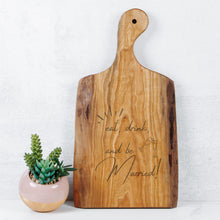 Load image into Gallery viewer, Personalized Cherry Wood Cutting Board, Live Edge Wedding Gift
