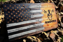 Load image into Gallery viewer, Las Vegas Raiders Football Team Wooden Flag, Man Cave Decor, American Sports Present