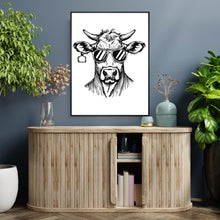 Load image into Gallery viewer, Funny Cow Sunglasses Poster, Humorous Farmhouse Wall Art
