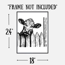 Load image into Gallery viewer, Farmhouse Cow Wall Art Poster, Country Home Decor, Gift for Animal Lovers