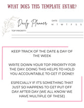 Load image into Gallery viewer, Printable Daily Planner, To-Do List, Meal Plan, Gratitude (PDF)