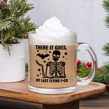 Load image into Gallery viewer, Funny Skeleton Glass Coffee Mug, Sarcastic Halloween Gift, 10oz