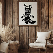 Load image into Gallery viewer, Cowgirl Boots & Bling Print, Western Wall Art (Digital Download)