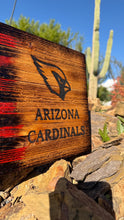 Load image into Gallery viewer, Arizona Cardinals Wooden Flag, Burnt Rustic NFL Decor