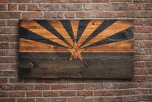 Load image into Gallery viewer, Arizona State Wooden Flag Wall Art | Rustic Burnt Wood Flag | Handmade Patriotic Home Decor | Custom Gift for Veterans & Arizona Homes