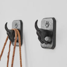 Load image into Gallery viewer, Cast Iron Dog Tail Wall Hook | Rustic Dog Leash Holder | Farmhouse Pet Wall Hook | Black Iron Dog Decor Hook for Entryway & Home