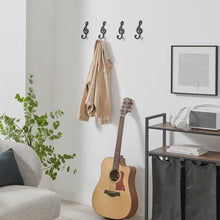 Load image into Gallery viewer, Cast Iron Treble Clef Wall Hook | Musical Note Decorative Hook | Boho Rustic Coat & Towel Hanger | Music Lover Wall Decor | Entryway Hook