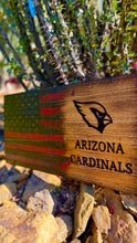 Load image into Gallery viewer, Arizona Cardinals Wooden Flag, Burnt Rustic NFL Decor