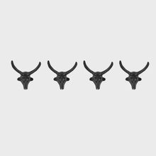 Load image into Gallery viewer, Rustic Goat Horn Skull Wall Hook | Cast Iron Farmhouse Coat Hooks | Western Decor Mount | Modern Rustic Home Accents