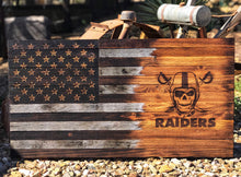 Load image into Gallery viewer, Las Vegas Raiders Football Team Wooden Flag, Man Cave Decor, American Sports Present
