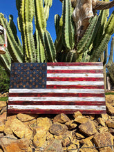 Load image into Gallery viewer, Rustic Cedar American Flag, Distressed Wood Wall Art
