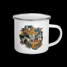 Load image into Gallery viewer, Texas Mug, Turquoise Cow Skull Mug

