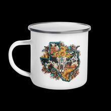 Load image into Gallery viewer, Texas Mug, Turquoise Cow Skull Mug
