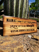 Load image into Gallery viewer, Rustic Country Music Wooden Sign, Willie Nelson &amp; Waylon Jennings Lyrics
