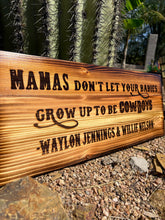 Load image into Gallery viewer, Rustic Country Music Wooden Sign, Willie Nelson &amp; Waylon Jennings Lyrics
