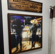 Load image into Gallery viewer, Hand-Burned Wooden Cowboy Lyrics Sign, Rustic Western Decor
