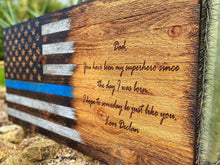 Load image into Gallery viewer, Personalized Cedar Wood American Flag, Rustic Business Logo Decor
