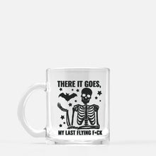 Load image into Gallery viewer, Funny Skeleton Glass Coffee Mug, Sarcastic Halloween Gift, 10oz
