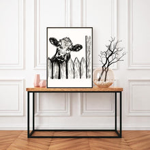 Load image into Gallery viewer, Farmhouse Cow Wall Art Poster, Country Home Decor, Gift for Animal Lovers
