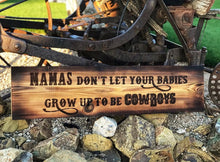 Load image into Gallery viewer, Hand-Burned Wooden Cowboy Lyrics Sign, Rustic Western Decor
