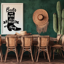 Load image into Gallery viewer, Cowgirl Boots &amp; Bling Print, Western Wall Art (Digital Download)
