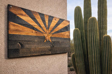 Load image into Gallery viewer, Arizona State Wooden Flag Wall Art | Rustic Burnt Wood Flag | Handmade Patriotic Home Decor | Custom Gift for Veterans &amp; Arizona Homes
