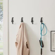 Load image into Gallery viewer, Cast Iron Dog Wall Hook | Rustic Dog Tail Coat Hook | Farmhouse Towel Hook | Animal Wall Hanger for Keys, Leashes &amp; Towels | Home Decor
