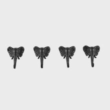 Load image into Gallery viewer, Cast Iron Elephant Wall Hook | Boho Animal Decor Hook | Elephant Trunk Coat Hook | Rustic Towel Hanger for Keys, Bags &amp; Leashes | Wall Decor
