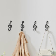 Load image into Gallery viewer, Cast Iron Treble Clef Wall Hook | Musical Note Decorative Hook | Boho Rustic Coat &amp; Towel Hanger | Music Lover Wall Decor | Entryway Hook
